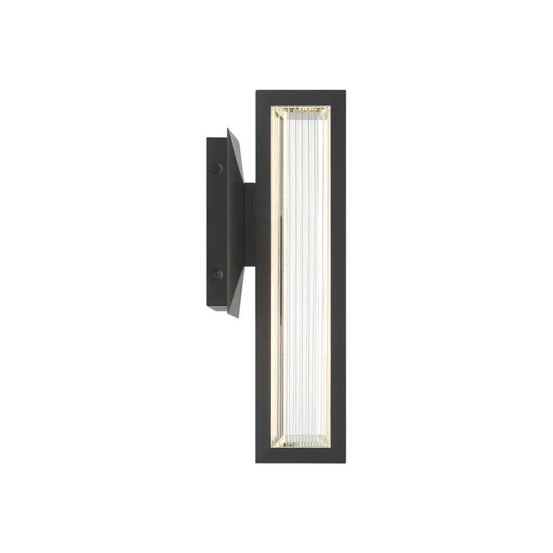 Eurofase Aelin Outdoor Sconce, 14 in. Height, Matte Black with Contemporary Crystal Accents 14"