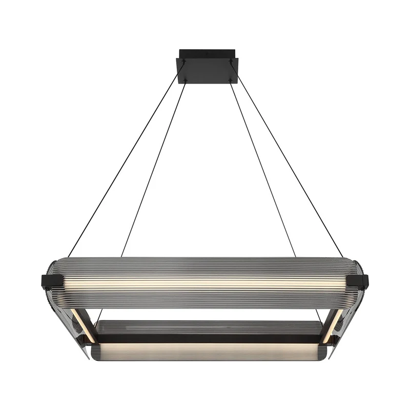 Neoness LED Chandelier Matte Black / Smoked Glass / 4-Light