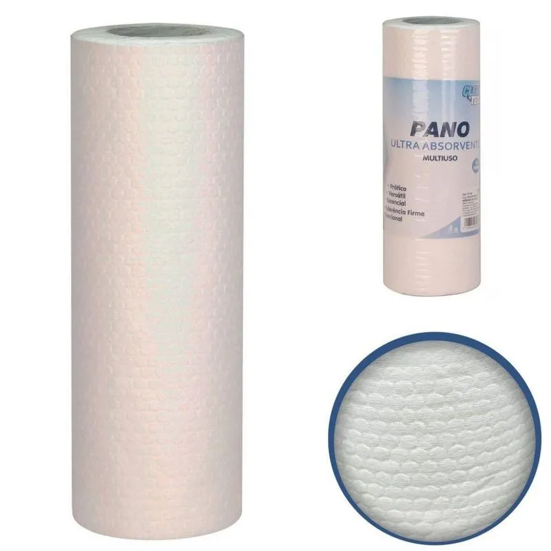 Rolo De Pano Multiuso Ultra Absorvente 100 Folhas Para Limpeza Doméstica Clean Tech