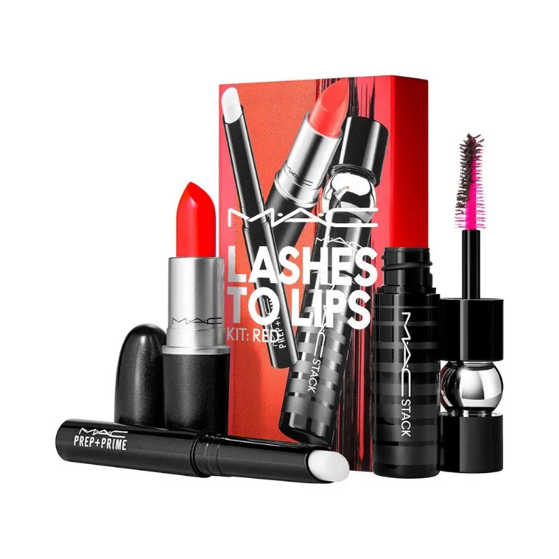 LASHES TO LIPS Prep <(>&<)> Prime Lip full size - Matte Lipstick Lady Danger full size - Mini MACStack Mega Brush