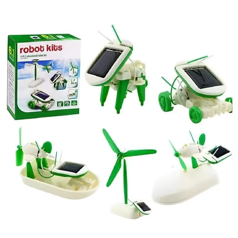 Kit Robô Solar 6 em 1 STEM Educacional para Crianças Iniciantes
