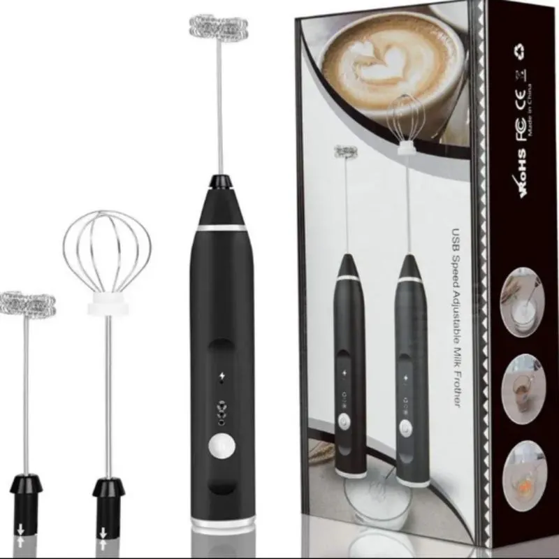 Mixer Misturador De Bebidas 2 Em 1 Portátil Recarregável Abs Multiuso Preto Ghittoni