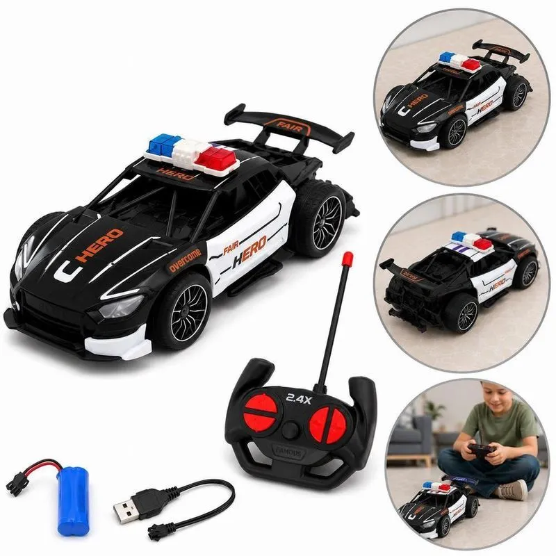 Carrinho De Controle Remoto Carro Esportivo Com Luz E Som Escala 1:22 Top Utilidades