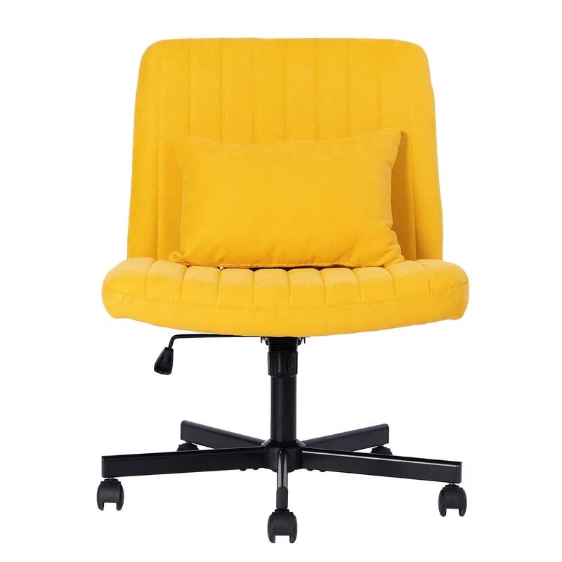 Criss Cross Office Chair With Adjustable Height, Ergonomic Design Yellow