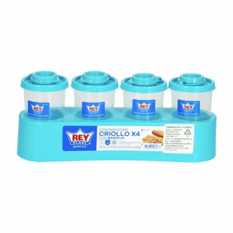 Condimentero Criollo Con Bandeja Set 4Pzs