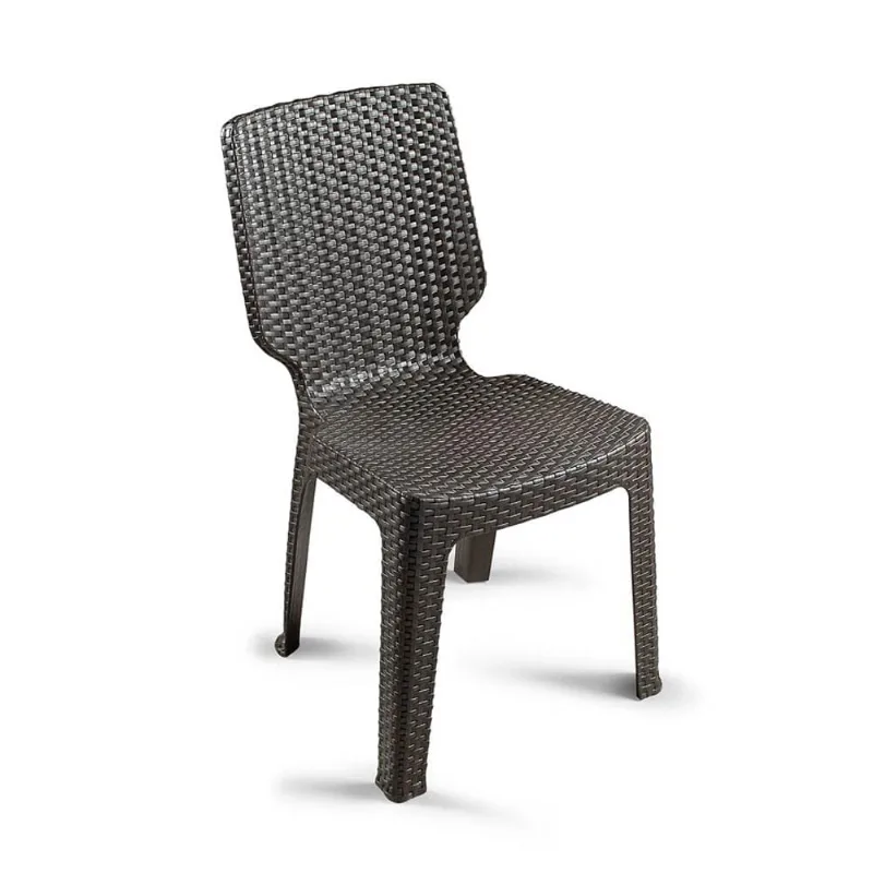Silla de Plástico Reyplast Tavarúa Ratán Marrón Chocolate