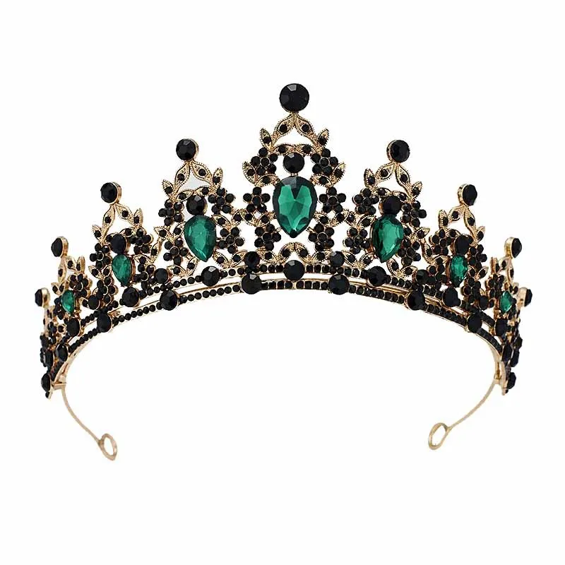 Capacete De Casamento Com Coroa De Tiara De Strass Em Estilo Barroco