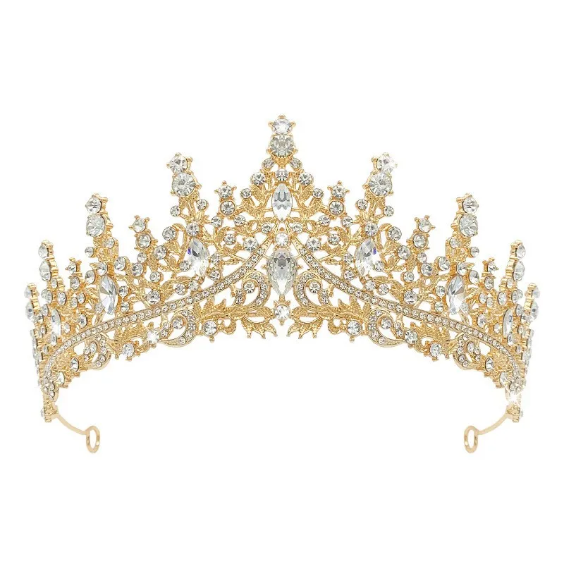 Tiara De Noiva De Cristal Dourado Para Casamentos, Concursos E Eventos