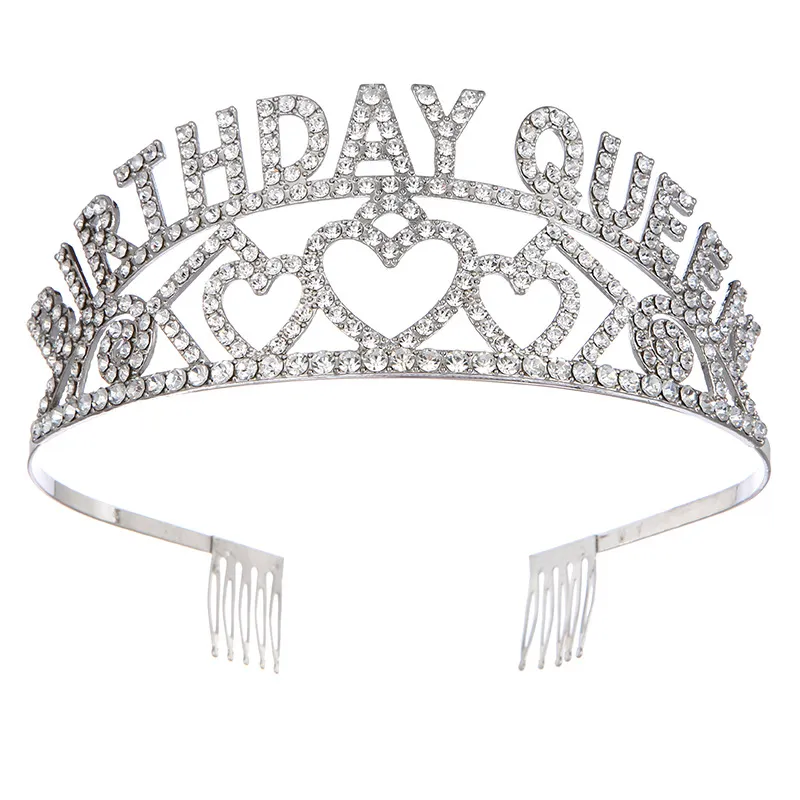 Tiara Elegante De Strass “Birthday Queen” Para Festas E Bissexuais