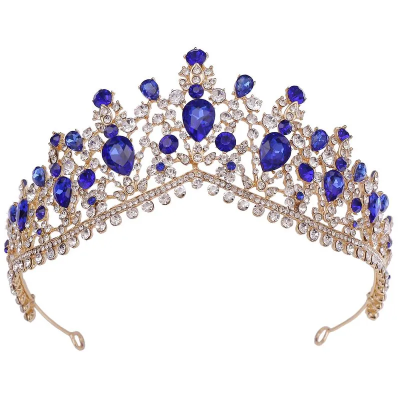 Tiara De Casamento De Cristal Completo De Estilo Coreano Para Noivas Em Sapphi