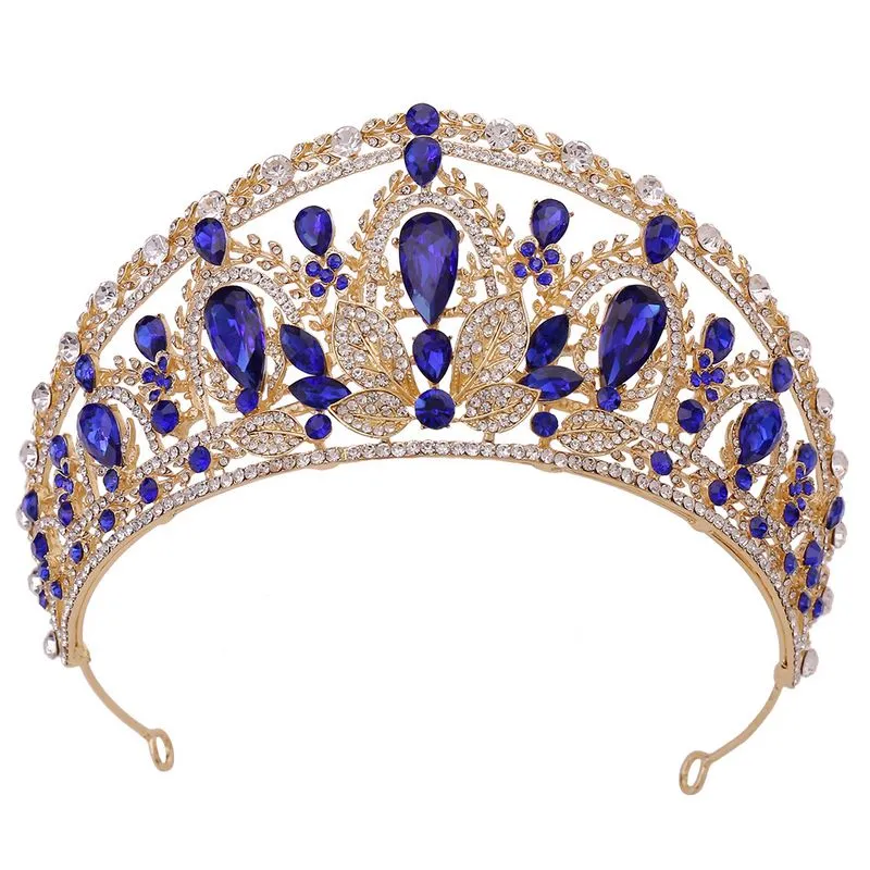 Elegante Tiara De Noiva De Diamante Azul E Branco Para Casamentos