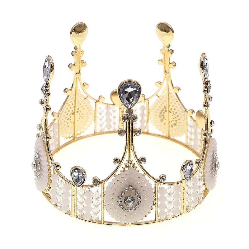 Coroa De Noiva Europeia Elegante, Capacete Queen Feito À Mão