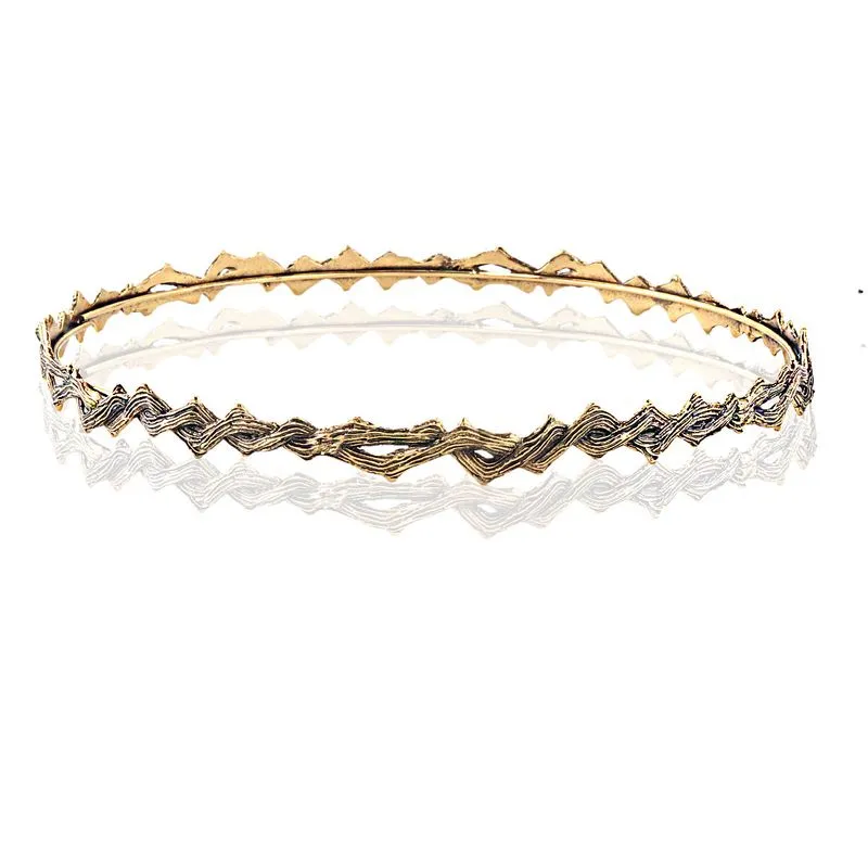 Tiara Vintage Gold Twisted Crown Para Eventos Especiais E Moda