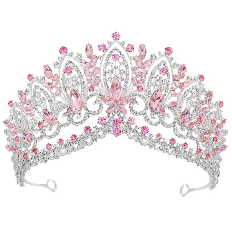 Tiara De Strass Rosa De Luxo Para Casamentos E Eventos Especiais