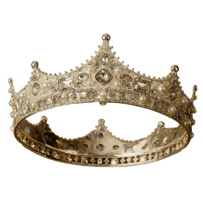 Elegante Coroa De Cristal Prateado E Pérola Para Casamentos E Até Mesmo