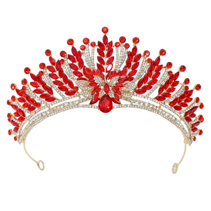 Tiara De Princesa Com Cristais Vermelhos Para Casamentos E Eventos Especiais