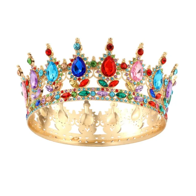 Elegante Tiara De Cristal Multicolorida Para Noivas E Concursos