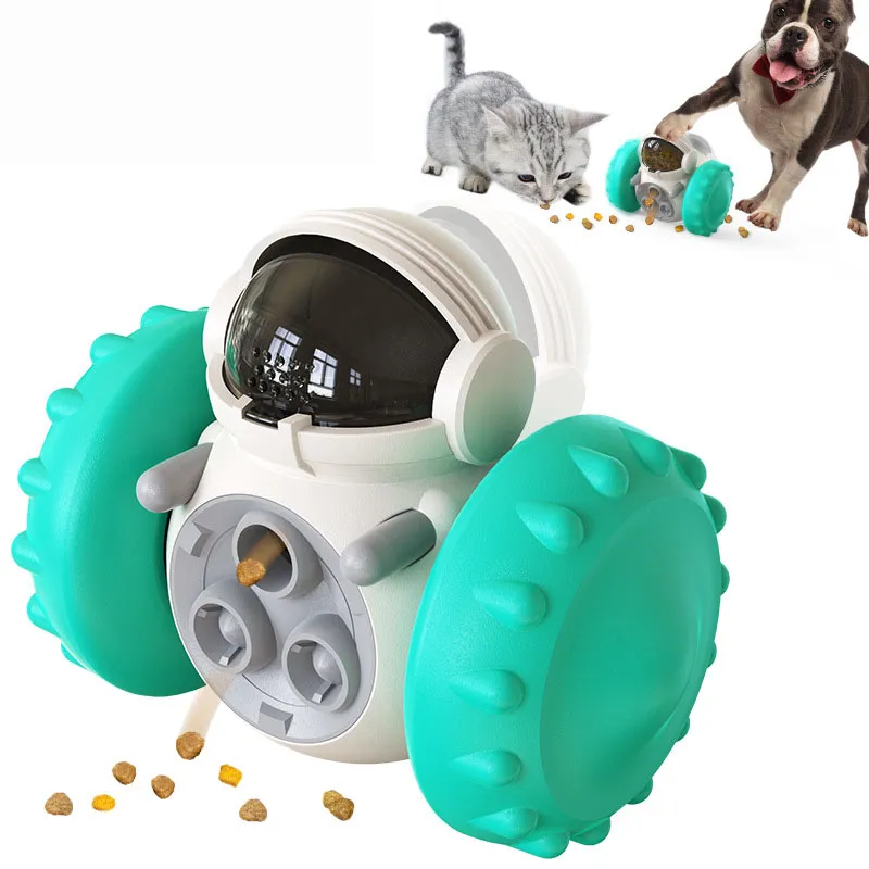 Brinquedo Dispensador De Guloseimas Para Cães Rolling Slow Feeder Teal Toy