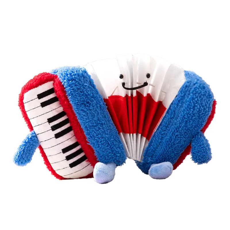 Brinquedo De Pelúcia Para Cães Squeaky Treat Hiding Accordeon Blue