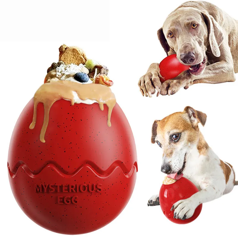 Brinquedo Dispensador De Guloseimas Para Cães Slow Feeder Chew Ball Red
