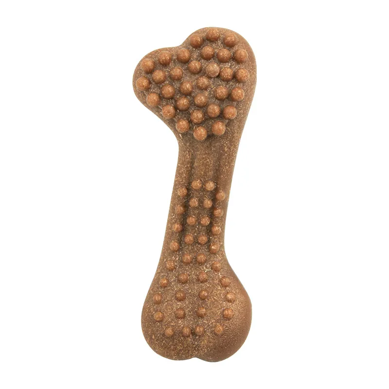 Brinquedo Para Mastigar Cães Tpr Bone Dental Stick Brinquedo Marrom Durável