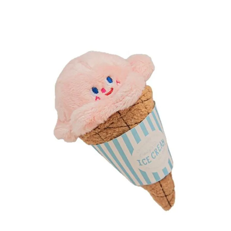 Brinquedo Pet Plush Ice Cream Snuffle Squeaky Para Cães E Gatos
