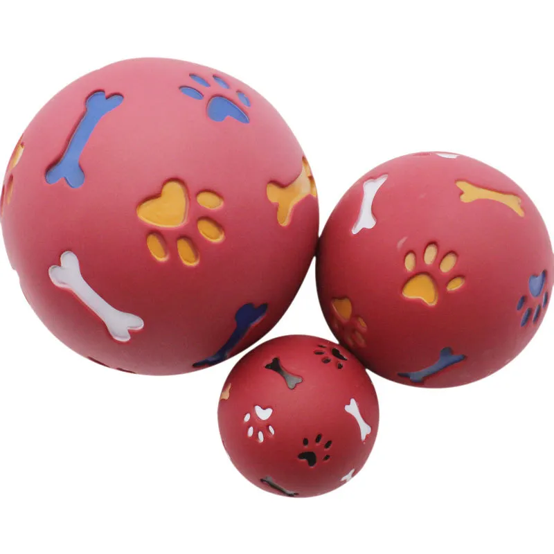 Conjunto De Bolas Dispensadoras De Guloseimas Para Cães, Slow Feeder, Vermelho, 3 Tamanhos
