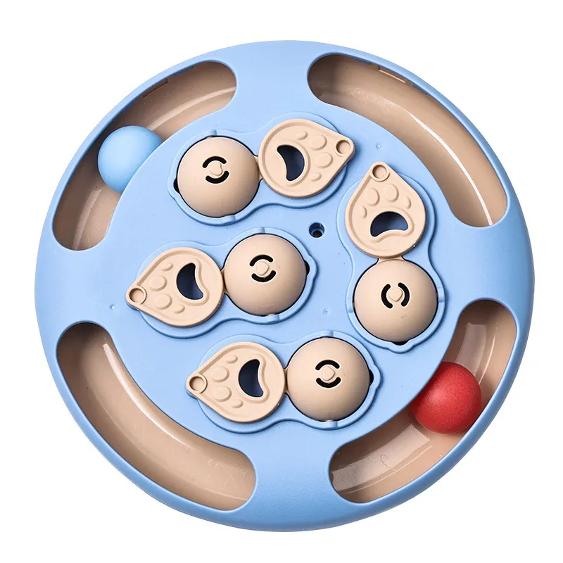 Pet Puzzle Feeder Toy Rotating Treat Board Sky Blue