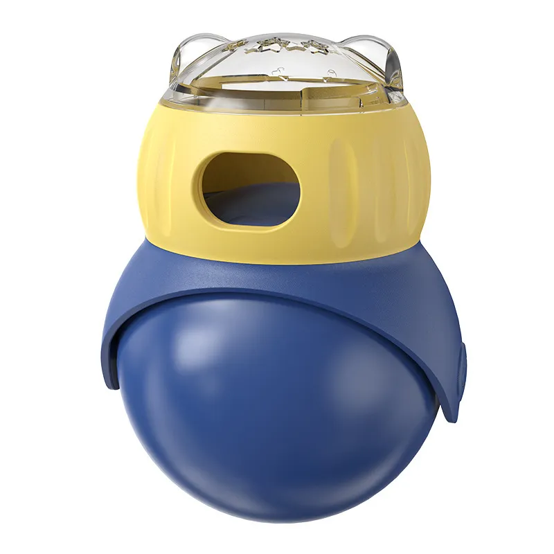 Dispensador De Guloseimas Para Cães Puzzle Toy Wobble Blue Plastic