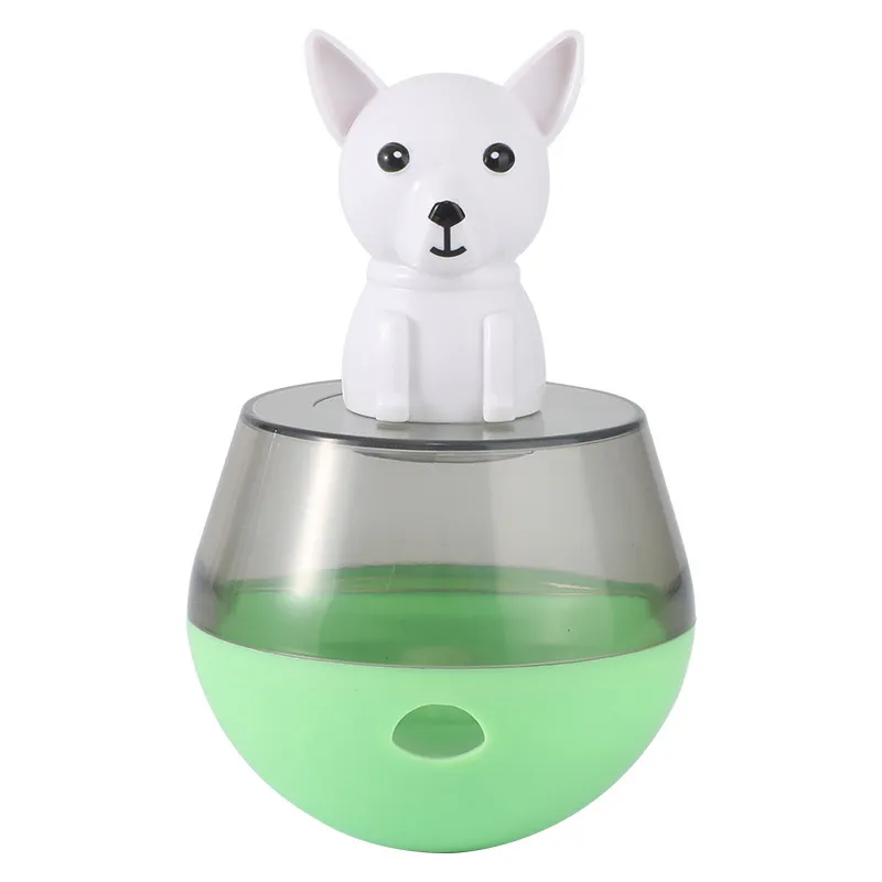 Brinquedo Dispensador De Guloseimas Pet Wobble Cute Dog Green