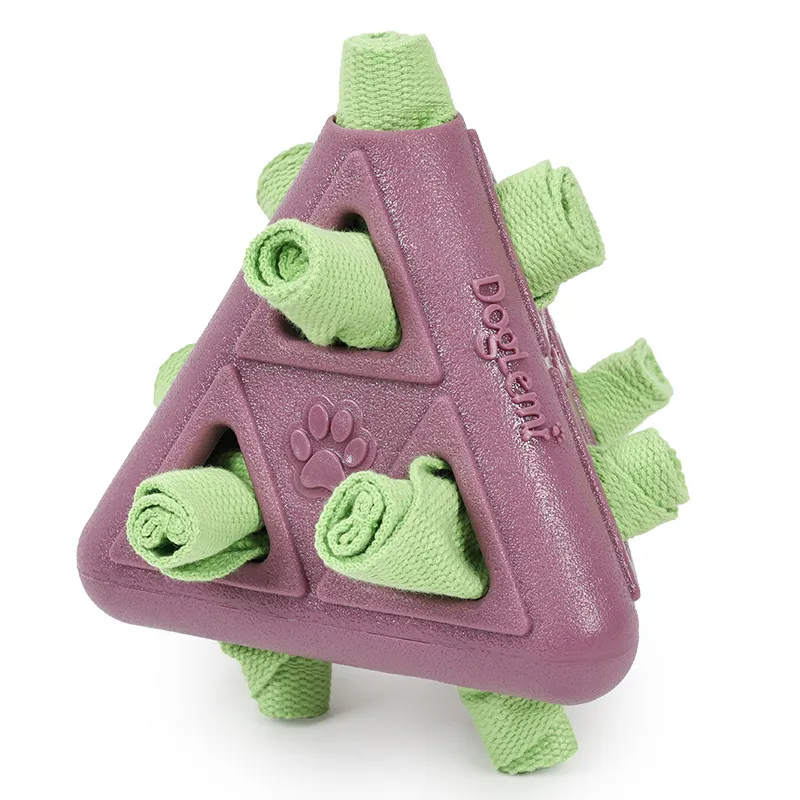 Dog Snuffle Puzzle Toy Pyramid Purple Poliéster Plástico