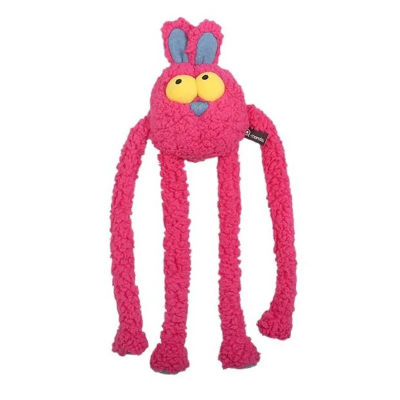 Brinquedo Dog Plush Bunny Toy Long Legs Squeaky Tug Rosa 55 Cm