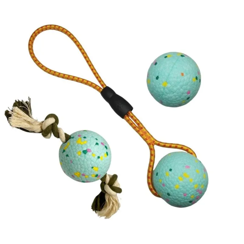 Brinquedo Dog Rope Ball Etpu Chew Tug Fetch Toy Azul