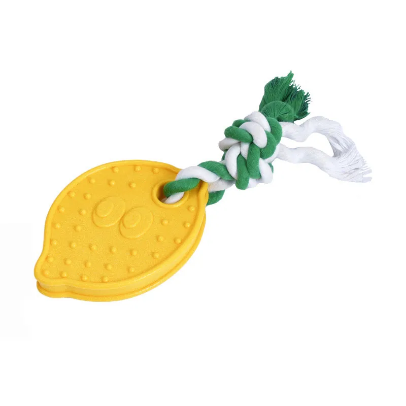 Brinquedo Para Mastigar Para Cães Lemon Rope Tpr Dental Tug Toy Para Cães Pequenos