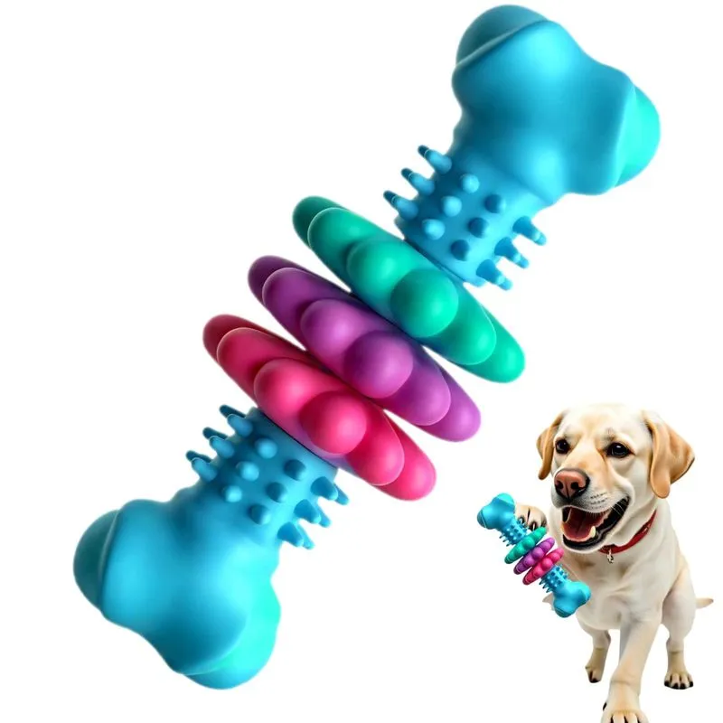 Dog Chew Toy Bone Tpr Dental Interactive Blue Para Cães