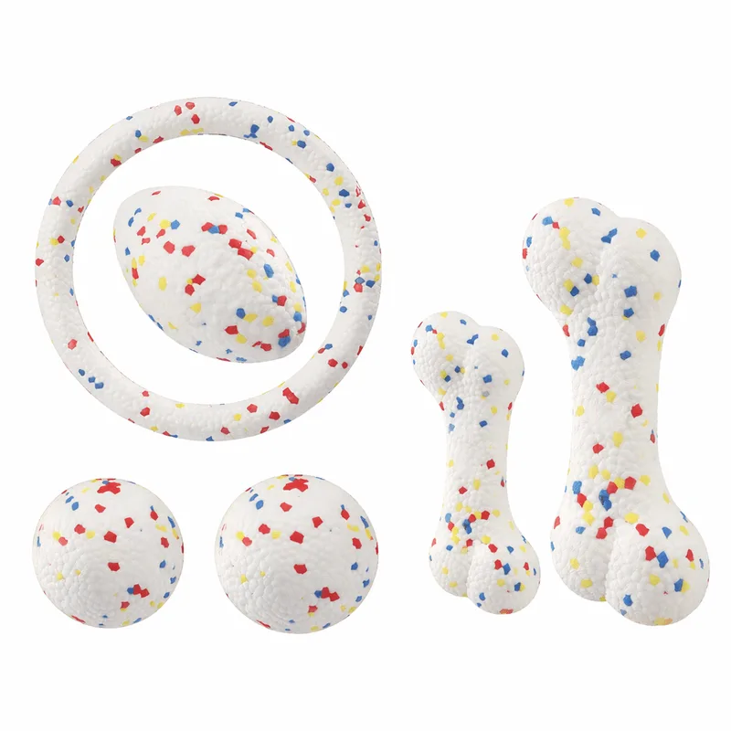 Conjunto De Brinquedos Para Mastigar Para Cães Etpu Balls Bones Ring Toys 6 Unidades