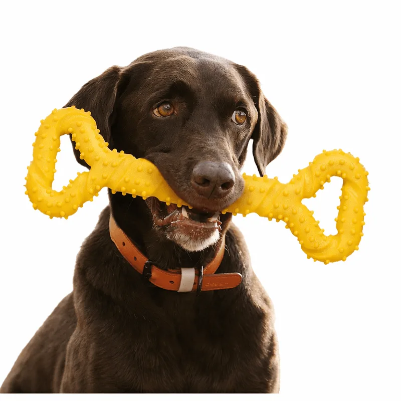 Toy Dog Chew Toy Tpr Durable Bone Para Cães Grandes, Amarelo