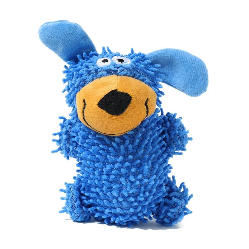 Brinquedo De Pelúcia Squeaky Blue Durable Chew Interactive 14 Cm
