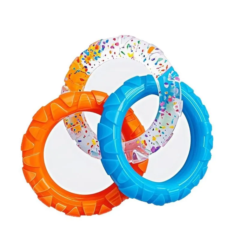 Dog Tug Toy Triple Ring Chew Brinquedo Interativo Durável