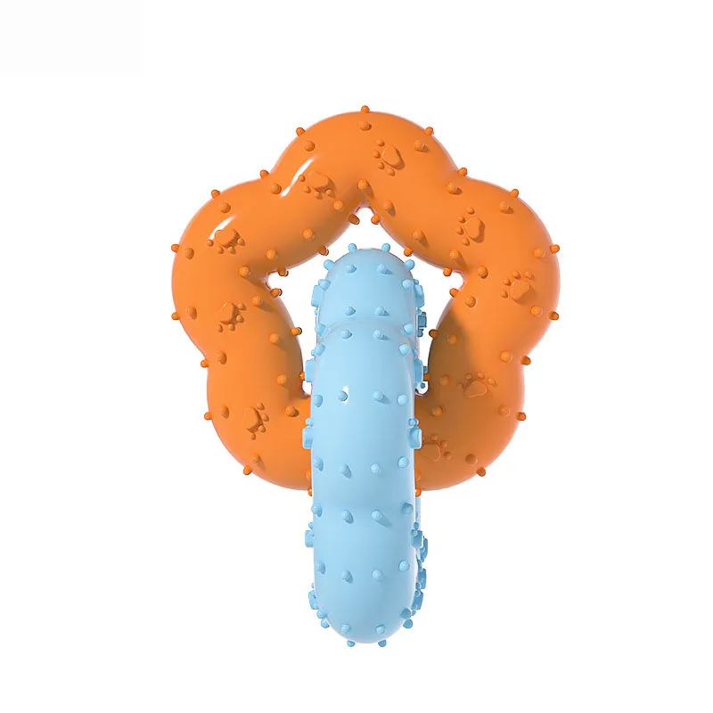 Dog Chew Toy Tpr Dual Ring Brinquedo Durável Para Limpeza De Dentes