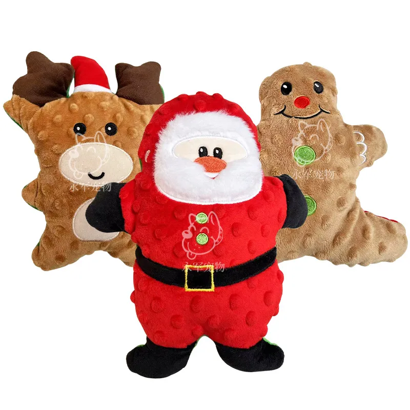 Conjunto De Brinquedos De Natal Para Cães Plush Squeaky Chew Para Cães