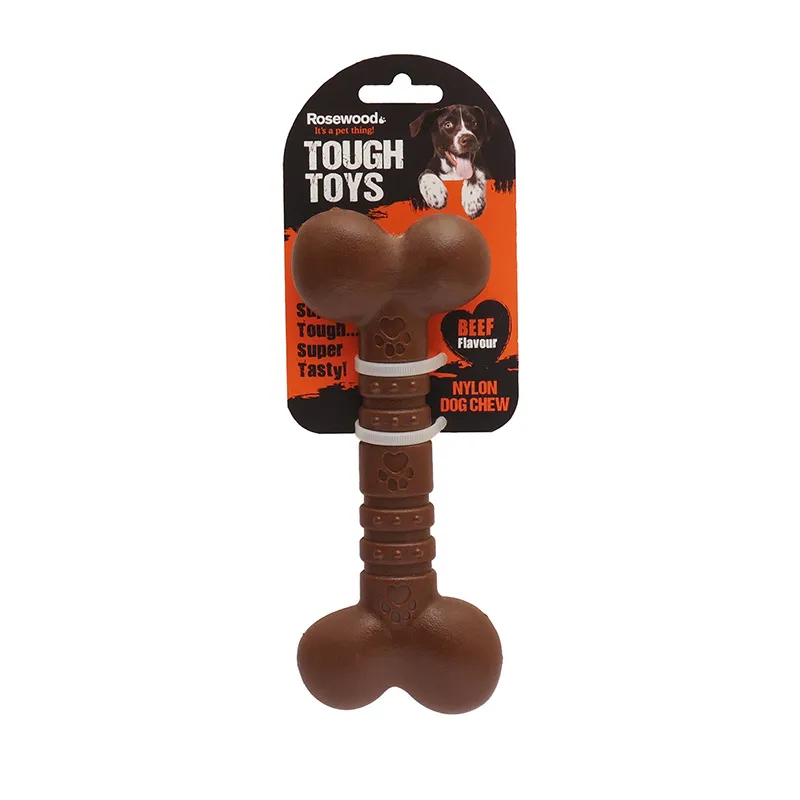 Dog Chew Toy Nylon Bone Com Sabor De Carne Bovina Durável Para Pequenos E Médios