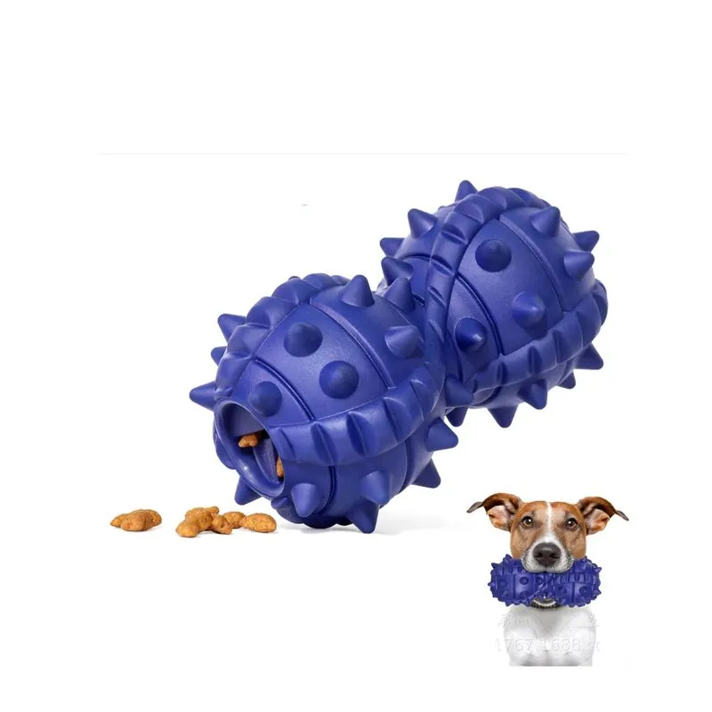 Brinquedo Dispensador De Guloseimas Para Cães Rubber Chew Interactive Blue