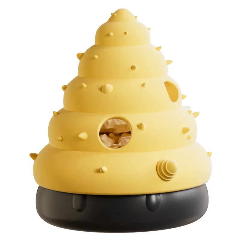 Base De Sucção Dog Treat Dispensing Toy Puzzle Feeder Amarela