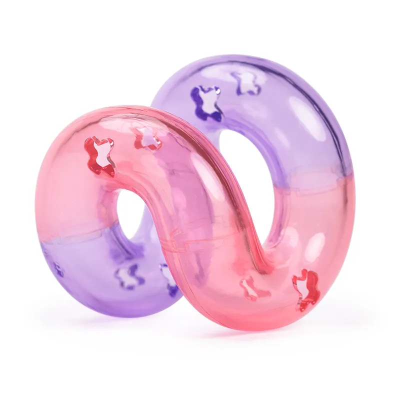 Brinquedo Dispensador De Petiscos Para Cães Rubber Chew Puzzle Em Forma De U Roxo
