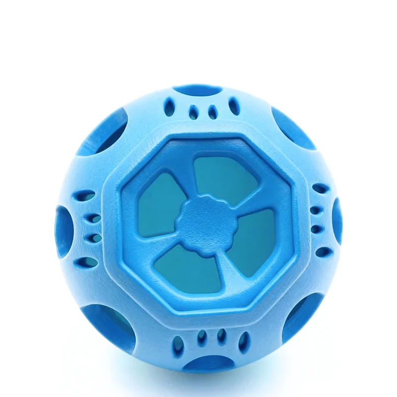 Bola Dispensadora De Guloseimas Para Cães Squeaky Chew Toy Blue Tpr