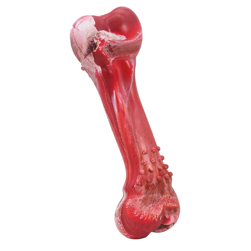Dog Chew Toy Rubber Bone Squeaky Durable Para Cães De Médio/grande Porte