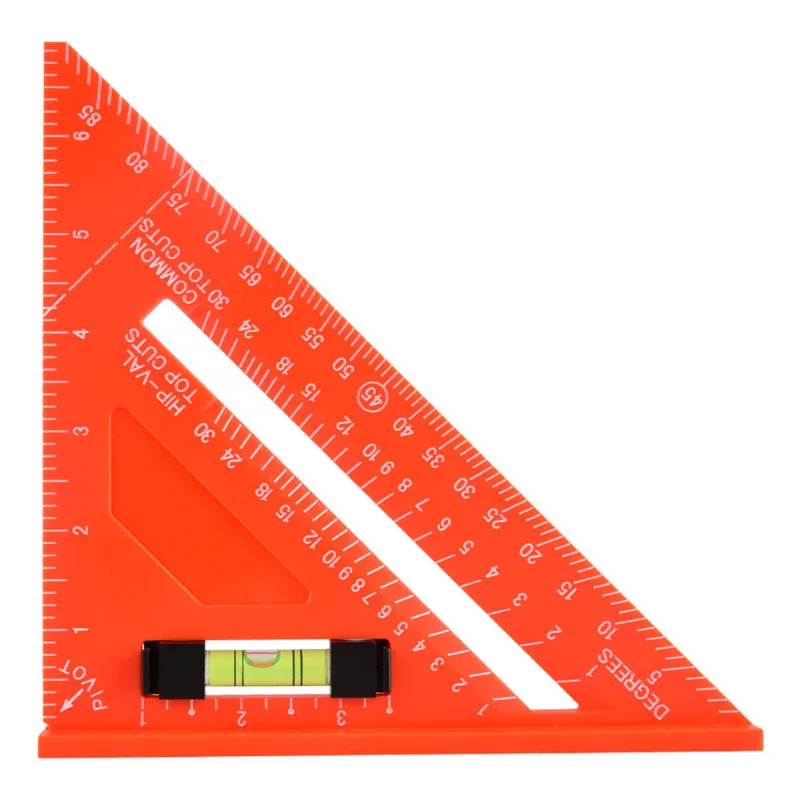 Régua Quadrada Triangular Com Nível De Bolha Para Marcenaria