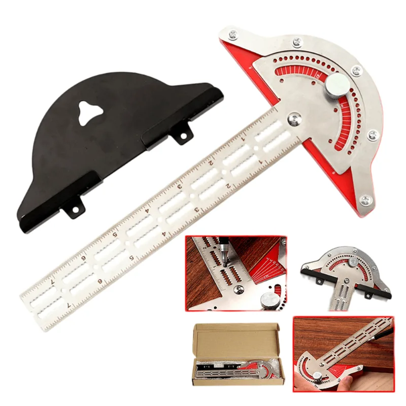 Aço Inoxidável Woodworking Edge Rule Angle Gauge