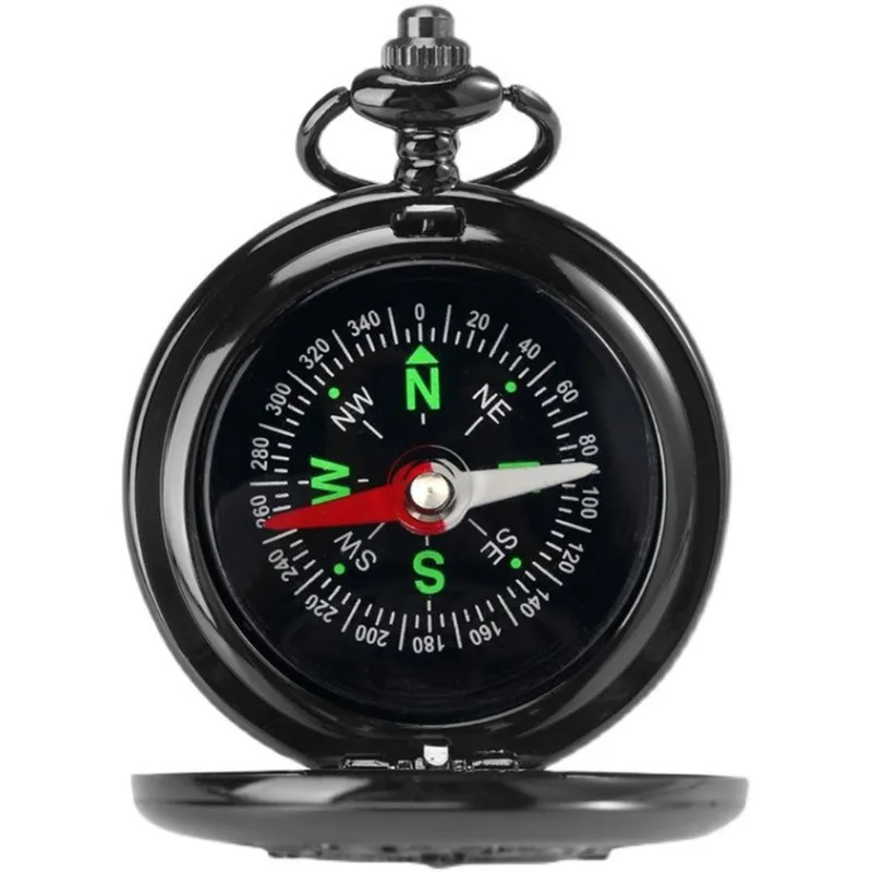 Relógio Pocket Compass, Estilo De Navegação Ao Ar Livre, Preto
